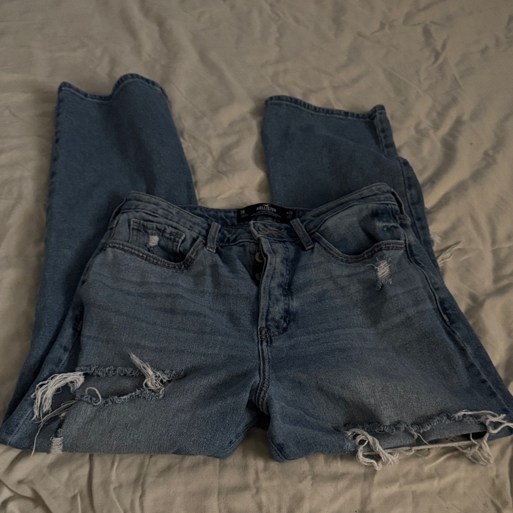 Hollister Light Blue Distressed Boyfriend Jeans